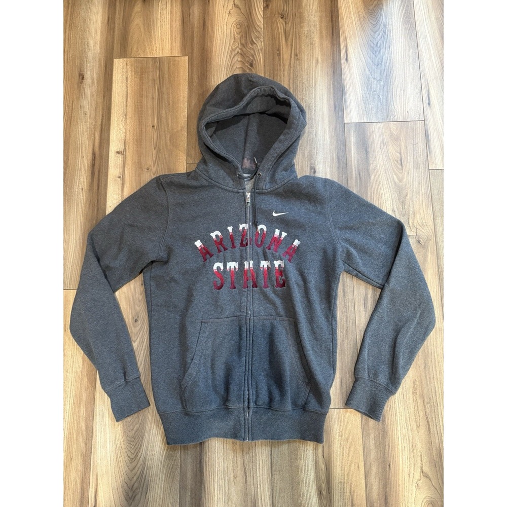 Nike Arizona State Women's Sz Medium Gray Hoodie Zip Up Sweatshirt